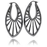 Majesty black oxidized rhodium silver ear creoles by Izabel Camille